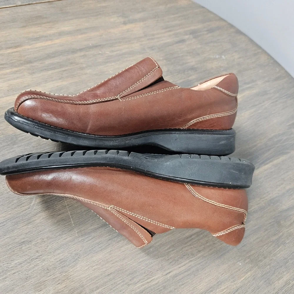 Kenneth Cole Reaction Mens 8 Leather Slip On Loafers‎ Comfort Brown Shoes